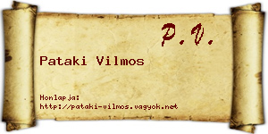 Pataki Vilmos névjegykártya
